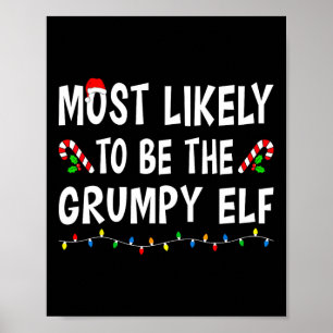Affiche Très Probable D'Être L'Elf Grumpy Xmas Famille Drô
