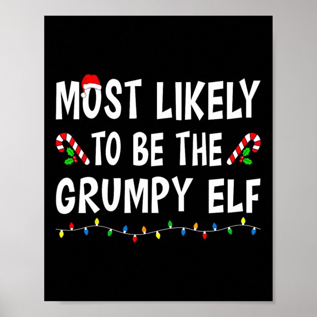 Affiche Très Probable D'Être L'Elf Grumpy Xmas Famille Drô (Devant)