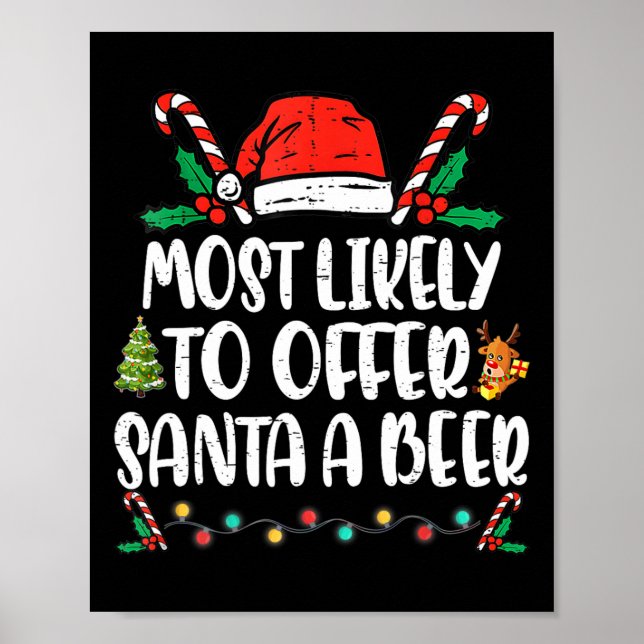 Affiche Très Probable D'Offrir À Père Noël Un Noël De Fami (Devant)