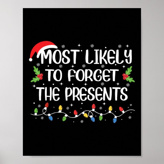 Affiche Très Probable D'Oublier Les Présents Noël Drôle (Devant)