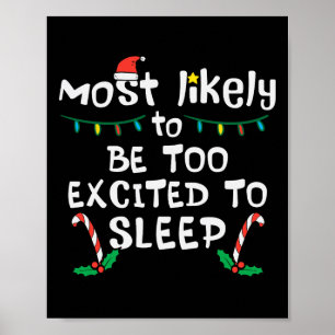 Affiche Très Probablement Excité À Dormir Noël Famille De