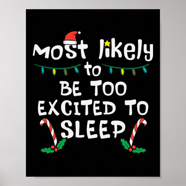 Affiche Très Probablement Excité À Dormir Noël Famille De  (Devant)