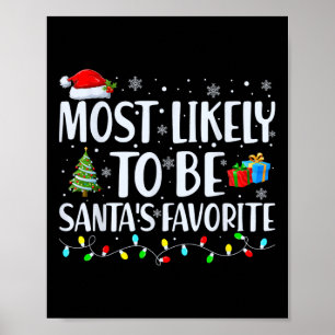 Affiche Très Probablement Père Noël Favorite Noël Famille