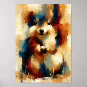 Affiche Trésor minuscule Korisu Mignon bébé écureuil Art K