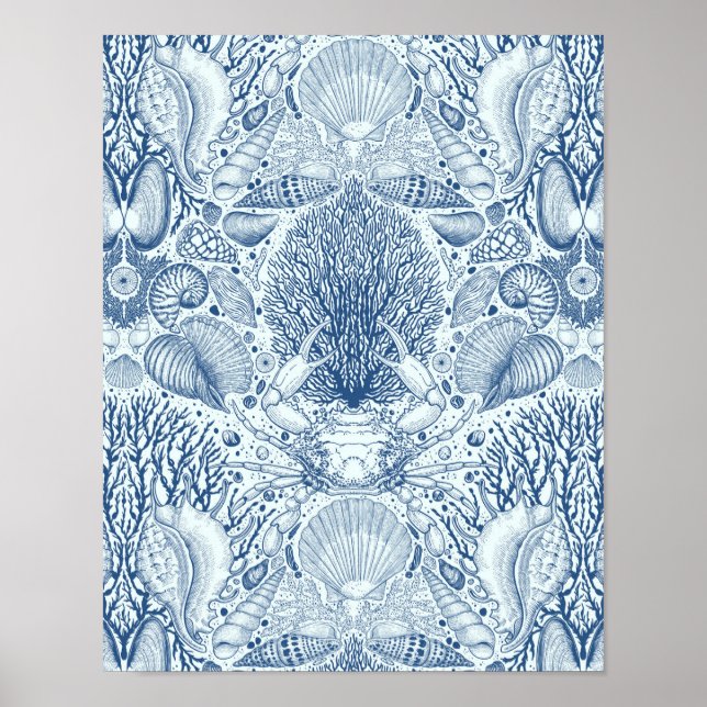 Affiche Trésors de plage en bleu (Devant)