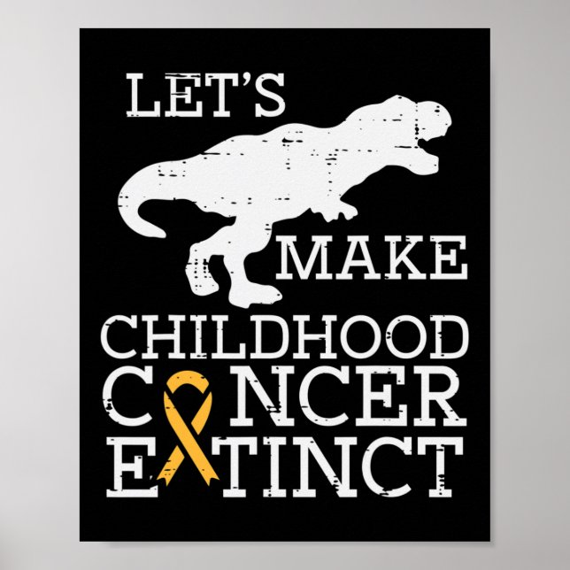 Affiche Trex Cancer de l'enfant Dinosaure de sensibilisati (Devant)