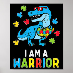 Affiche Trex Dino Je Suis Un Guerrier Toddler Garçons Auti