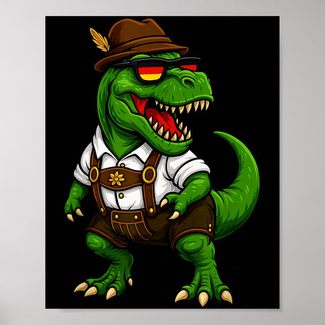 Affiche Trex Dinosaur Bavarian German Costume Boys Men Kid (Devant)