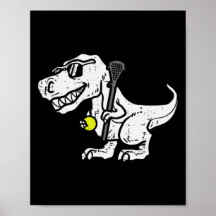 Affiche Trex Dinosaur Lacrosse Funny Lecteur Laxie Goalie 