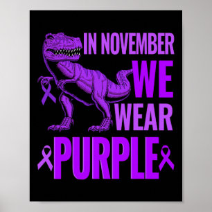 Affiche Trex Dinosaure En Novembre Nous Portons L'Épilepsi