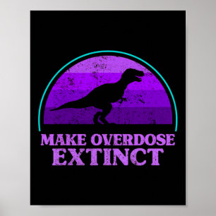 Affiche Trex Dinosaure Purple Faire Overdose Extincte