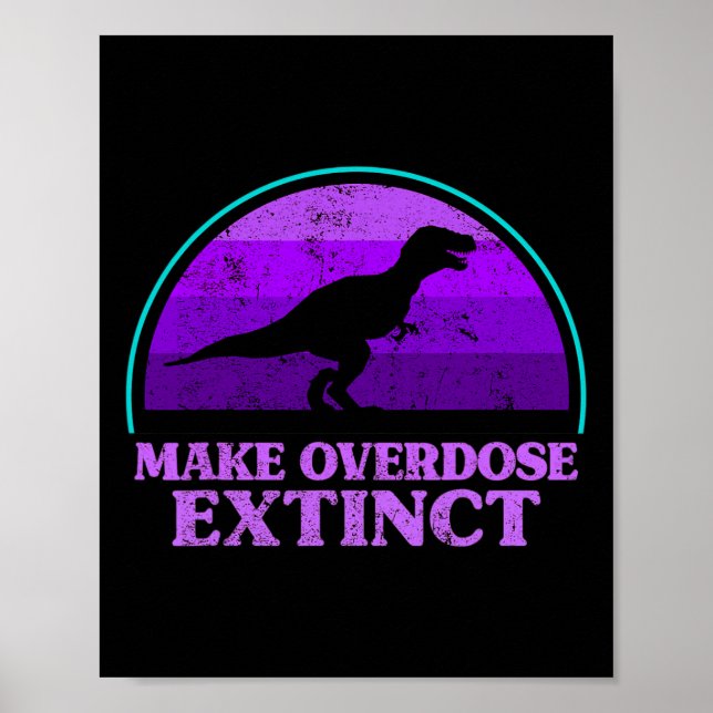 Affiche Trex Dinosaure Purple Faire Overdose Extincte (Devant)