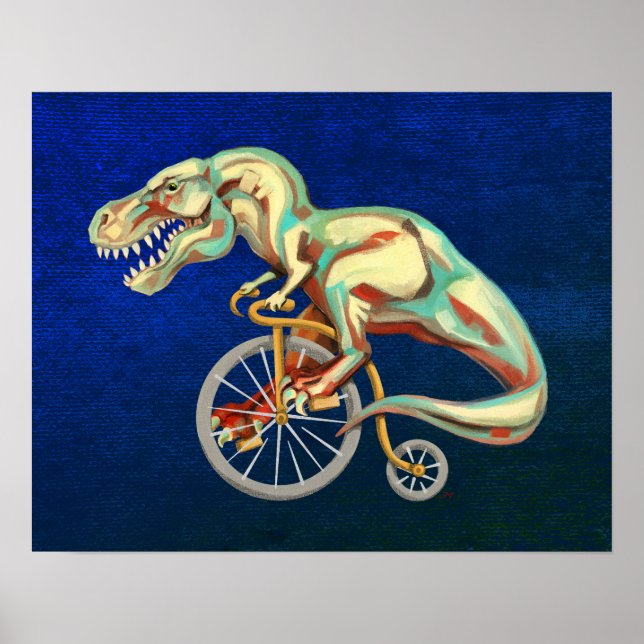 Affiche TRex Faire du vélo (Devant)