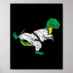 Affiche Trex Karaté Taekwondo Ceinture Noire Drôle Dinosau