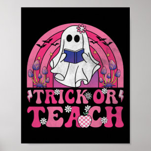 Affiche Tri Ou Enseigner Super Halloween Retro Boo Ghost T