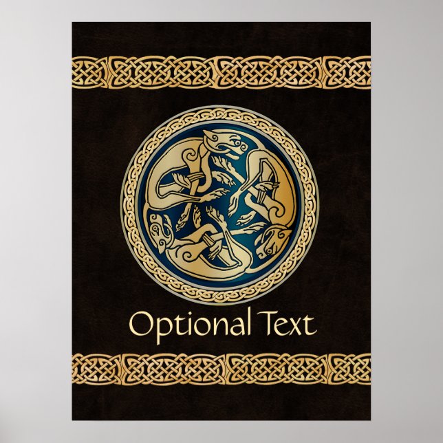 Affiche Triade de réseautage de loup celtique (Devant)