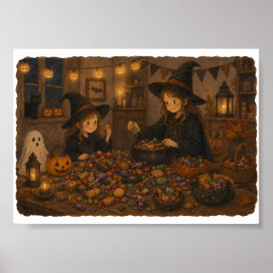 Affiche Triage de bonbons d'Halloween pour les amateurs de