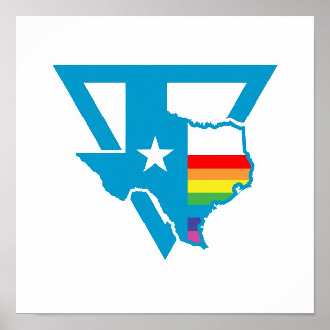 Affiche triangle arc-en-ciel du texas (Devant)