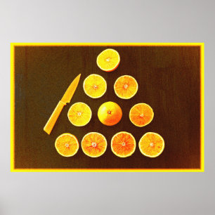 Affiche "Triangle de demi-oranges" jolie photo. Commandez