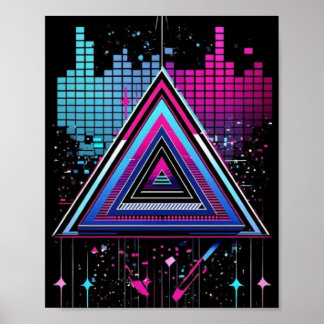 Affiche Triangle de néon Abstrait