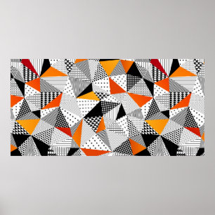 Affiche Triangle motif sans couture. Contraste à la mode