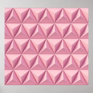 Affiche Triangles géométriques 3D : arrière - plan minimal