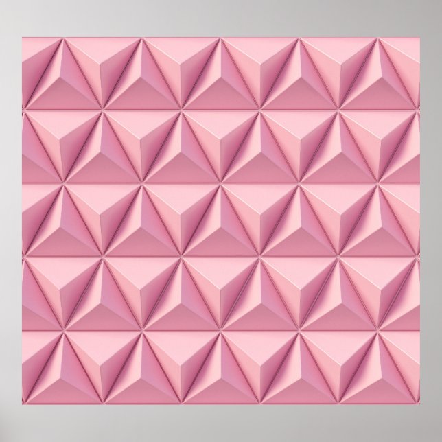 Affiche Triangles géométriques 3D : arrière - plan minimal (Devant)