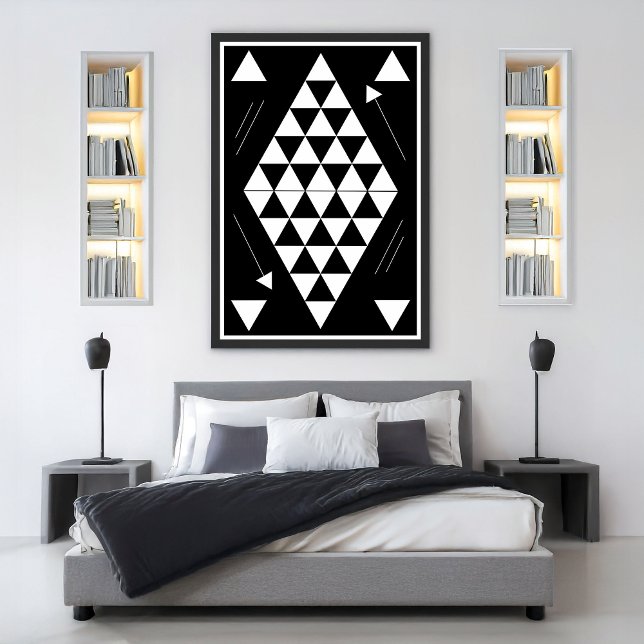 Affiche Triangles géométriques blancs (Créateur téléchargé)