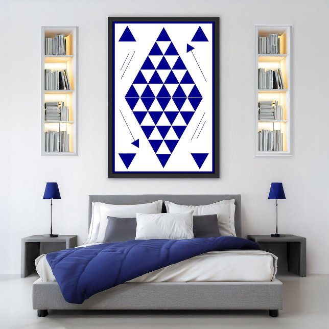 Affiche Triangles géométriques bleus (Créateur téléchargé)