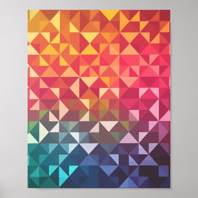 Affiche Triangles géométriques colorés (Devant)