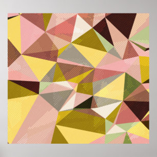 Affiche Triangles géométriques colorés Texture Abstraite.
