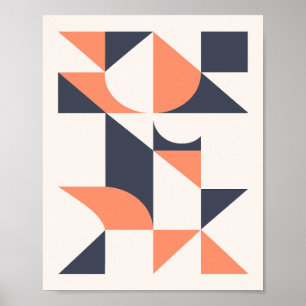 Affiche Triangles Géométriques Minimalistes et Formes Cour