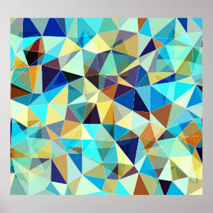 Affiche Triangles géométriques : Motif Abstrait coloré