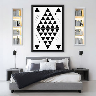 Affiche Triangles géométriques noirs