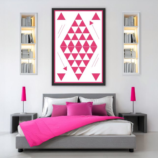 Affiche Triangles géométriques roses (Créateur téléchargé)
