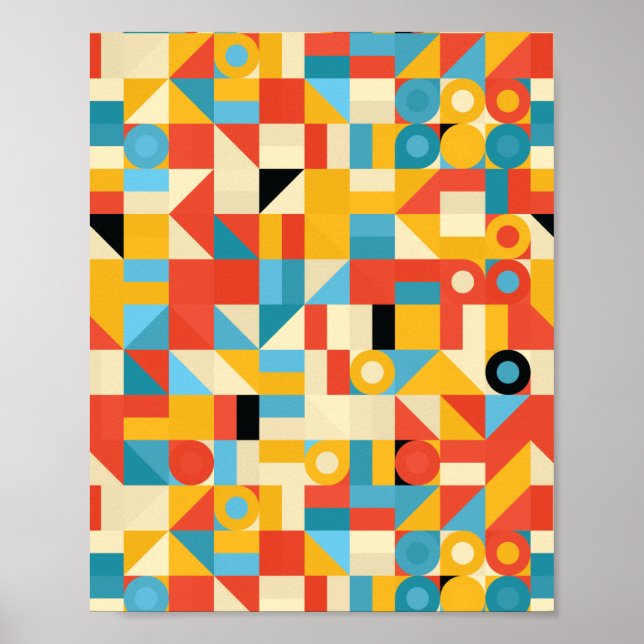 Affiche Triangles minimalistes Abstraits modernes (Devant)