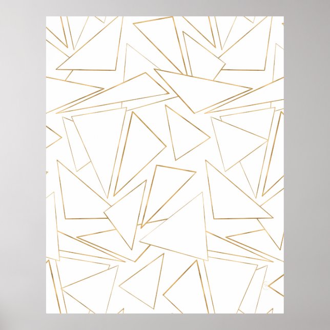 Affiche Triangles minimalistes d'or (Devant)