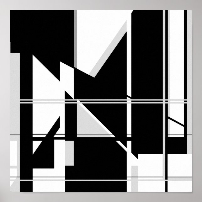 Affiche Triangles noirs blancs dans la conception du Labyr (Devant)