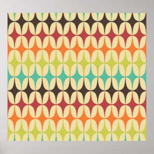 Affiche Triangles rétro : retour arrière Motif géométrique