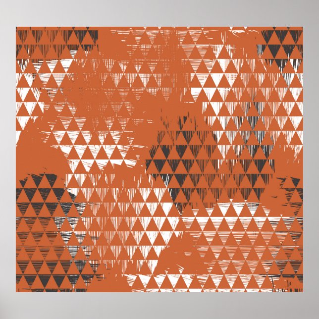 Affiche Triangles sans joint : Arrière - plan orange (Devant)