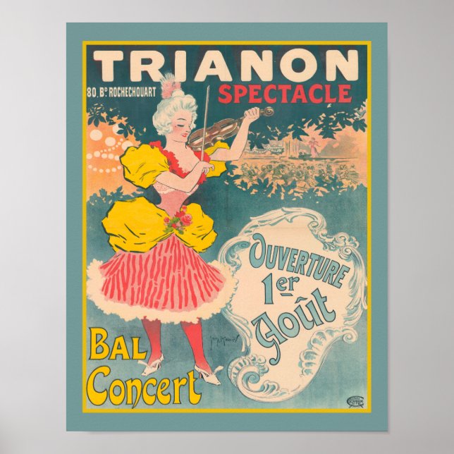 Affiche Trianon Spectacle Bal Concert Art Nouveau (Devant)