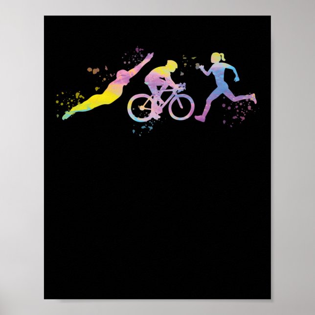 Affiche Triathlon de Watercolor Womens (Devant)