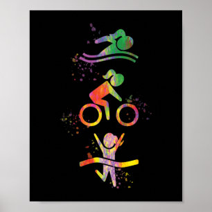 Affiche Triathlon de Watercolor Womens