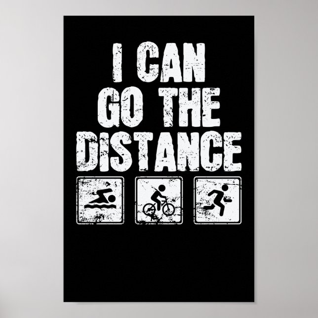 Affiche Triathlon Je Peux Aller À La Distance (Devant)