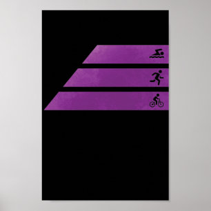 Affiche Triathlon nage en vélo