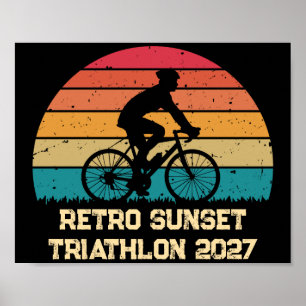 Affiche Triathlon personnalisé sur le thème du cyclisme ré