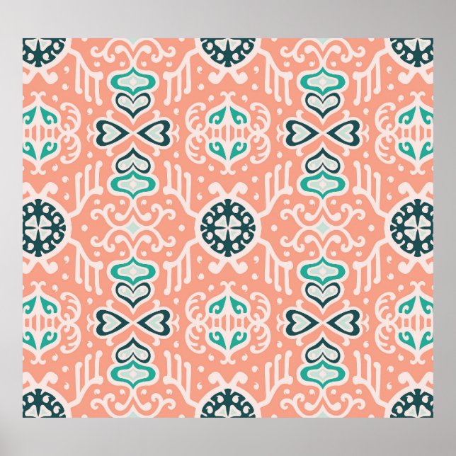 Affiche Tribal African, Seamless Aztec Motif. (Devant)