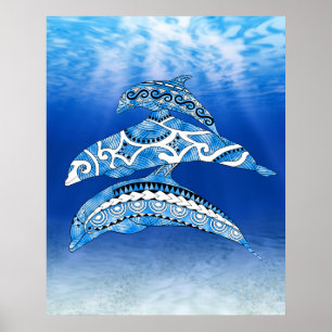 Affiche Tribal Dolphins