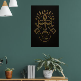 Affiche Tribal Essence | African Face Motif Art Print