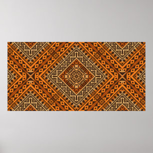 Affiche Tribal ethnique textile motif style africain